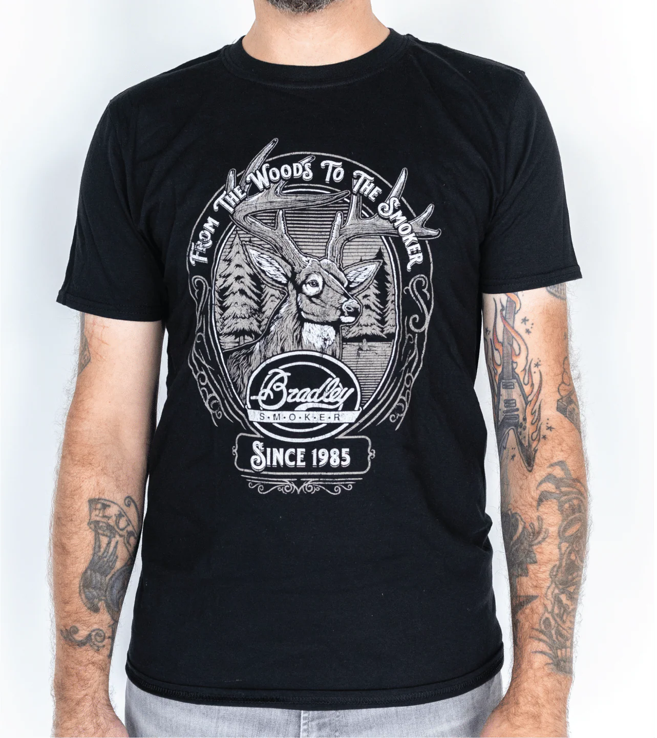 Bradley Deer T-Shirt, Black - Image 5