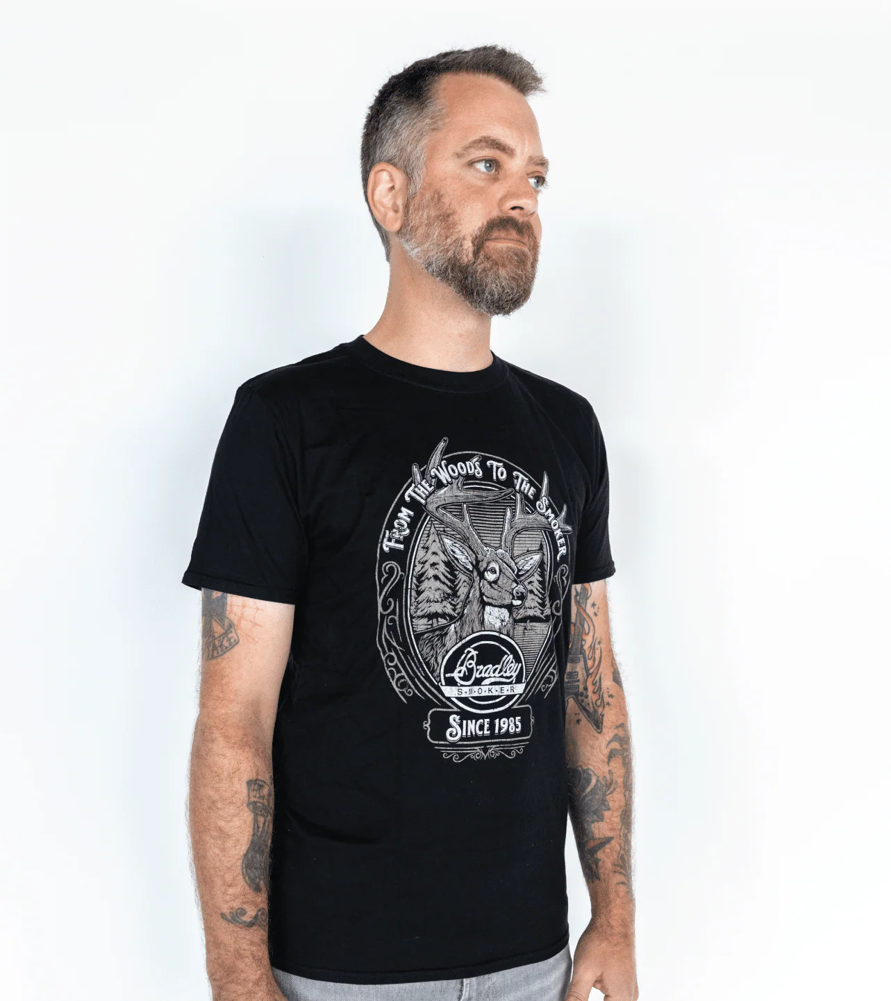 Bradley Deer T-Shirt, Black - Image 8